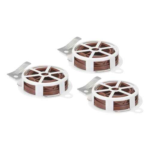 PATIKIL 65ft/20M Twist Ties, 3 Pack PE Garden Plant Ties with Cutter Reusable for Gardening Climbing Vines Office Home Cable Organizing, Brown