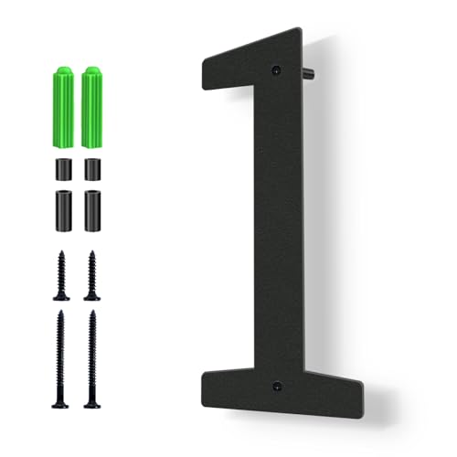 Ya_chtttwo Black 4-inch Stainless Steel Floating House Number for Outdoor Door, Mailbox & Garden, Modern Address Sign