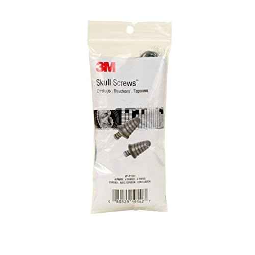 3M Skull Screws Corded Earplugs in Small Pack VP-P1301, 4 Pair/Pack