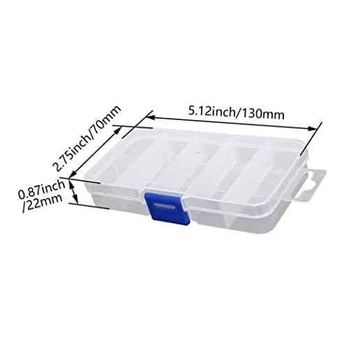 Auniwaig 2 Pcs Tool Box Tool Organizer, Plastic Hardware Box Storage for Hardware, Screws, Bolts, Nuts, Nails, Beads, Jewelry 5.12"x2.76"x0.87" Translucent