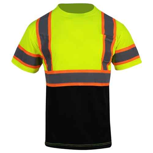 VENDACE 3pcs Safety Reflective High Visibility Shirts for Men ANSI Class 3 Hi Vis Construction Work T Shirts Short Sleeve