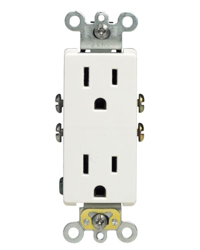 Leviton 5325-WMP 15A White Decora Duplex Receptacle 10-Pack - Grounding, Residential Grade