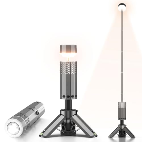 Camping Lantern Telescopic - Camping Light with 12000mAh Battery Magnetic Base, 3 Light Modes, Waterproof Rechargeable LED Hiking, Emergency, Outdoor & Indoor Use