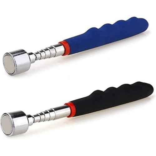 2 Pieces 20 lbs Magnetic Telescoping Pick Up Tool for Small Metal Tools Extends from 7 to 30 inches / 185-720mm (20LB(Balck+Blue))