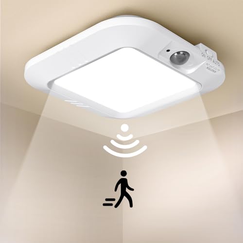 6000K Battery Operated Ceiling Light with Motion Sensor - Indoor LED Fixture