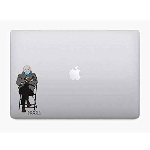 Bernie Sanders Mittens Sitting Inauguration Mood Funny Meme Vinyl Decal Sticker - 5Inches - Create Your Own Funny Real Life Meme - For Car Truck SUV Van Window Bumper Wall Laptop Water bottle Skateboard and Any Smooth Surface