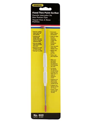 General Tools 80C Fixed Two-Point Scriber – 1 Count, Aluminum Body