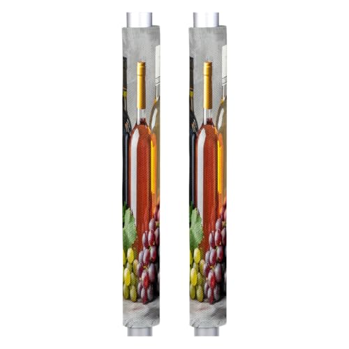 Cemfyzoch E Glass Fruit Grapes Wine Refrigerator Door Handle Covers Set of 2