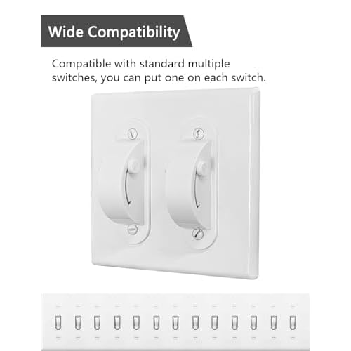 Light Switch Guard, ILIVABLE Childproof Fully Enclosed Light Switch Covers Protects Your Lights or Circuits from being Accidentally Turned On or Off by Children and Adults (White, 2 Pack)