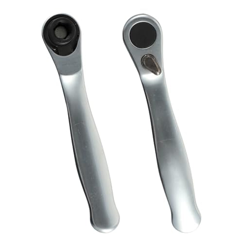 2Pcs 1/4 Mini Bit Ratchet, Micro Ratchet 72-Tooth Ratcheting Bit Driver Repair Tools Wrench Screwdrive for Tight Spaces (Sliver)