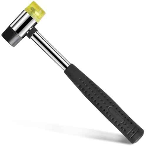 25mm Small Rubber Mallet hammer - rubber hammer with Non?Slip Grip and Dual Rubber & Nylon Heads for Craft, Tile, Jewelry and Furniture Assembly