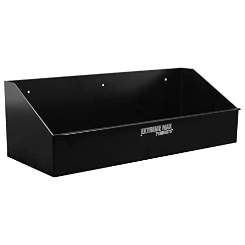 Extreme Max 5001.6165 Wall-Mount Aluminum Aerosol Storage Shelf Organizer for Enclosed Race Trailer, Shop, Garage, Storage - Black