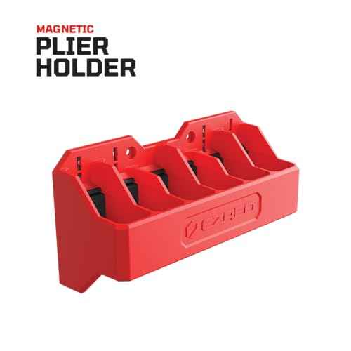 EZRED EZPH6 Magnetic Plier Holder Red, Holds 6 Pliers