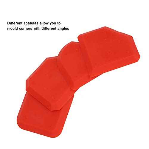 Sealant Scraper Cleaning Tool Kit, 4pcs/Set Caulk Finishing Tool Silicone Sealant Remover Smoother Finisher Scraper Cleaner Caulking Tool Kit for Kitchen Bathroom Window Floor Joint, Red