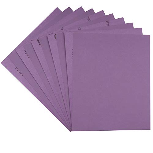 Sandpaper 2000 Grit,Wet Dry Sanding Sheets,High Performance White Fused Alumina Abrasive Sand Paper for Wood Furniture Finishing,Metal Grinding,Automotive Polishing,9 x 11 Inch,10-Pack