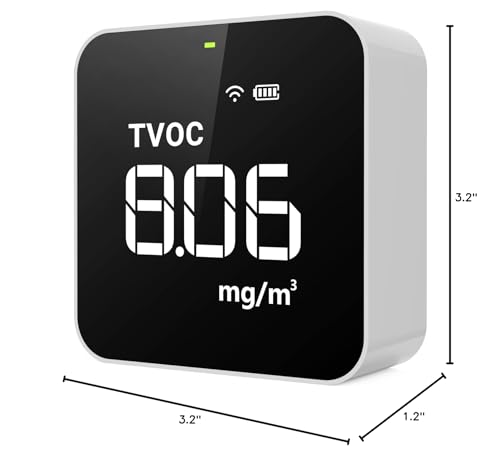 Temtop Smart Air Quality Monitor Indoor Home Air Testing for AQI, PM2.5, Formaldehyde and VOCs with WiFi Connection and Remote Monitoring via App,M10i