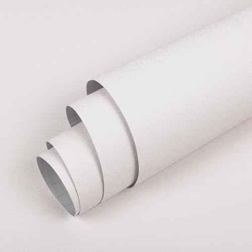 White Wallpaper Peel and Stick, Material Thickened Contact Paper, Self Adhesive Removable Wall Paper for Wall Decoration Rooms Kitchen Countertop Cabinet Modern Vinyl Wrap 17.7" x 118"