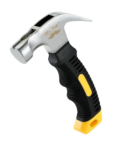 Mr. Pen Claw Hammer 8oz - Yellow Magnetic Nail & Woodworking Hammer