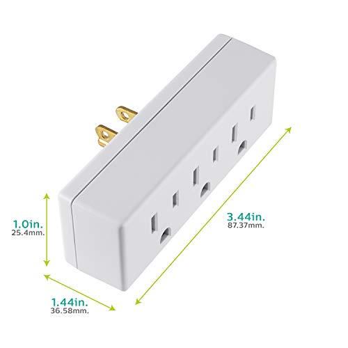 Philips White 2-Pack 3 Outlet Wall Power Extender Surge Protector