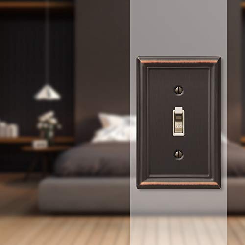 Amerelle 149TDB Chelsea Wallplate - Aged Bronze, 1 Toggle, Steel