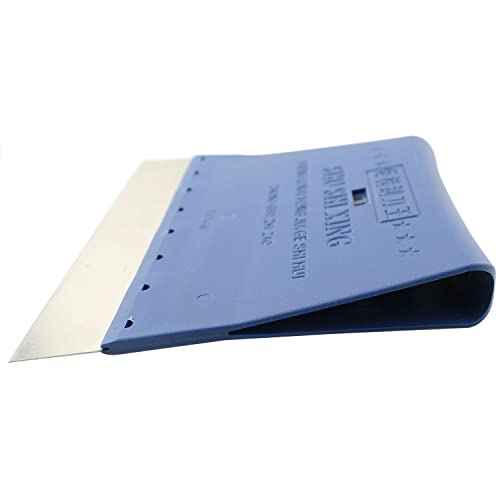 Stainless Steel Solder Paste Scraper 155mm Flat Squeegee Scraping Board for Grinding and Polishing, Blue