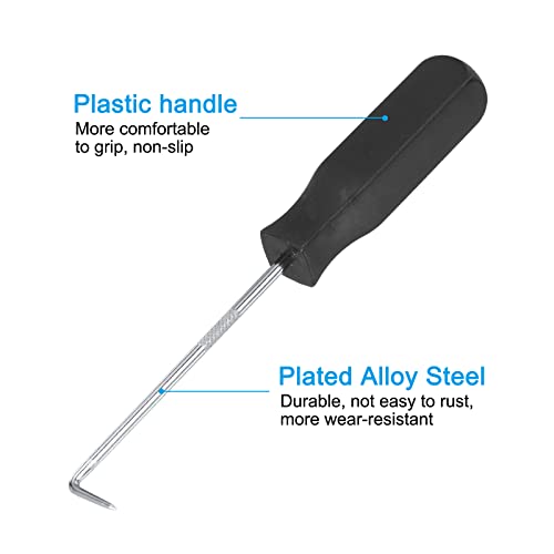 PATIKIL O-Ring 90 Degree Picks 142mm, 2 Pcs Oil Seal Gasket Precision Screwdriver Puller Remover Removal Tool, Black