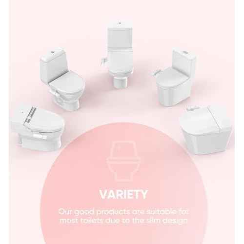 Ultra-Slim Bidet Attachment, Posterior&Feminine Wash-(Retractable Dual Nozzles), Non-Electric Bidet Attachment for Toilet Seat, Adjustable Fresh Cold Water Pressure, Stainless Steel Inlet (White)