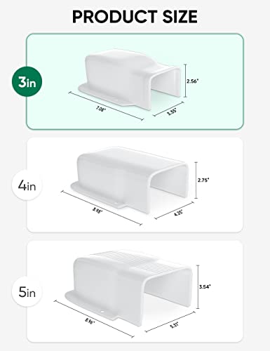 Plusluck White 3-Inch Wall Cover Line Cover Set for Mini Split PVC AC System