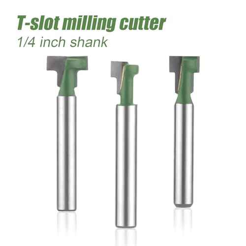 3pcs Keyhole Router Bits Set, 1/4 Inch Shank T Slot Cutter Set Router Bits, Blade Diameter 5/16", 3/8", and 1/2", Cutting Woodworking T Track Slotting Cutter for Wood Hex Bolt Milling Cutter Home DIY