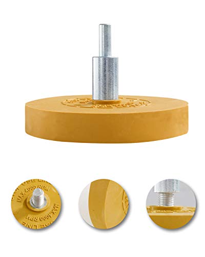 S SATC 1 Pack Solid Decal Eraser Wheel for Vehicle Sticker Removal with Adapter