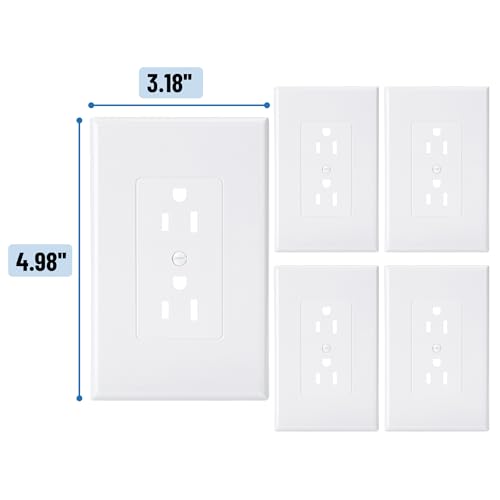 Bates Choice 1-Gang Duplex Wall Plate 3.18x4.98 Inches White 10 Pack