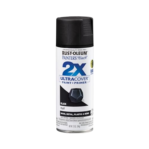 Rust-Oleum Painter's Touch 2X Ultra Cover Spray Paint Flat Black 12oz