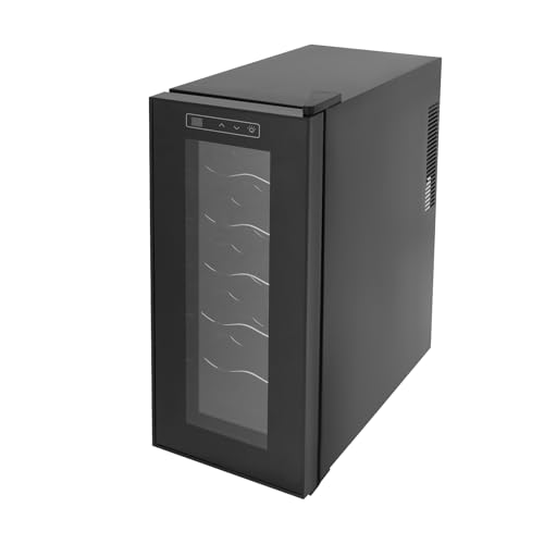 12 Bottle Wine Cooler Refrigerator with Glass Door & Digital Temp Control