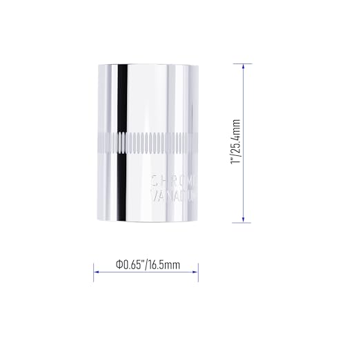 4PCS 12mm Shallow Socket, 1/4 Inch Drive, 6-Point, Metric, Heat Treated CR-V Steel Short Sockets, Full Polishing, 1 Inch Length