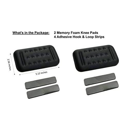 Car Knee Cushion Pads, High-density Memory Foam, For Comfort and Pain Relief while Driving (Black, Set of 2)