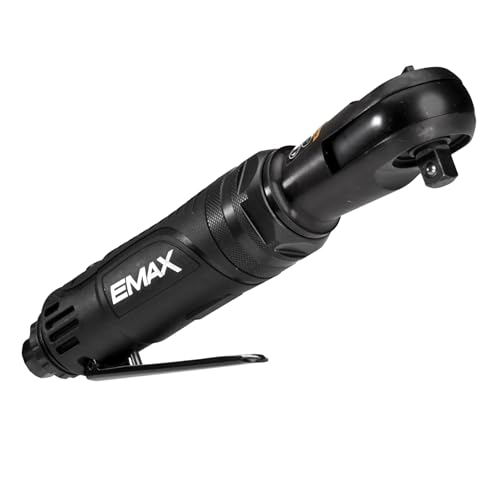EMAX 3/8 Inch Drive Air Impact Ratchet - Pneumatic Mechanic Tool, 200 RPM, 60 ft-lb Torque
