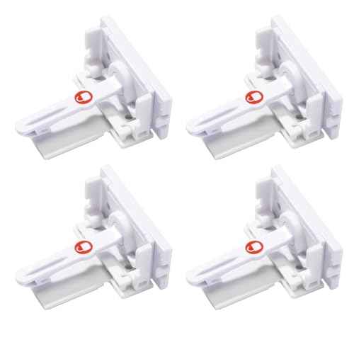 Safety 1st - Secure-to-Explore Adhesive Cabinet Locks Baby Proofing, Child Locks for Cabinets and Drawers (4 Locks), White