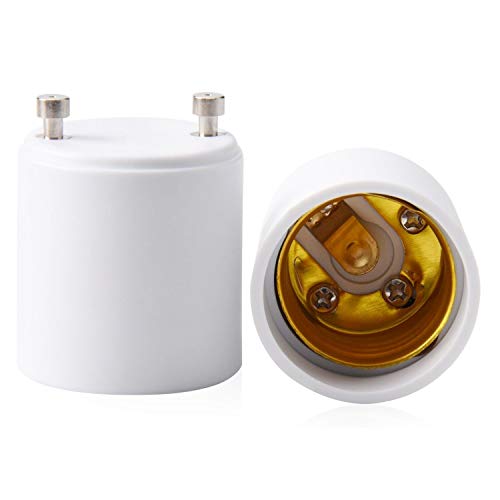 2 Pack JACKYLED GU24 to E26 Light Bulb Adapter - Up to 392°F Heat Resistant