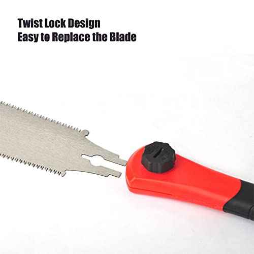Double Edged Hand Saw, 32cm/12.5¡± Japanese Ryoba Pull Saw Flexible Flush Cut Saw for Fine and Coarse Cutting Woodworking (Red)