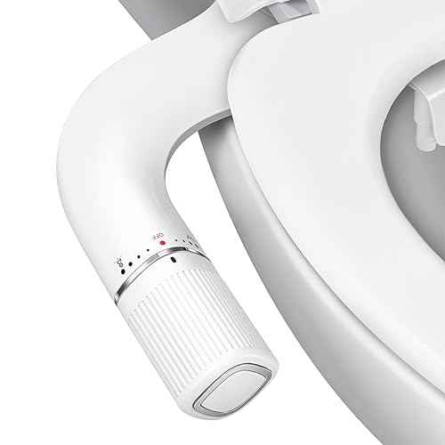BIGCOW Ultra-Slim Bidet Attachment for Toilet - Dual Nozzle (Frontal & Rear Wash) with Adjustable Cold Water Pressure and Stainless Steel Inlet - Hygienic Solution for Fresh Cleanliness