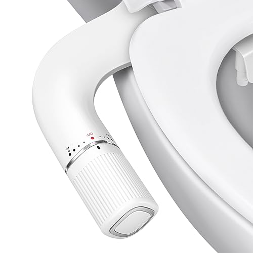 BIGCOW Silver Ultra-Slim Bidet Attachment for Toilet with Dual Nozzles & Adjustable Pressure - Hygienic Bathroom Upgrade