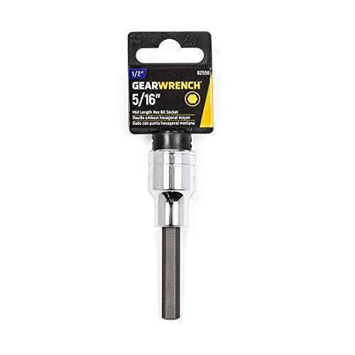 GEARWRENCH 1/2" Drive Mid-Length Hex Bit Socket, 5/16" - 82556