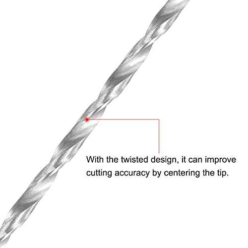 uxcell HSS(High Speed Steel) Extra Long Twist Drill Bits, 3mm Drill Diameter 200mm Length for Hardened Metal Woodwork Plastic Aluminum Alloy 2 Pcs