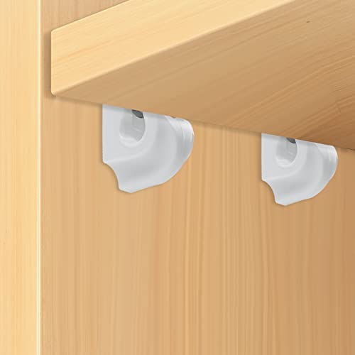 Whumsdog Closet Clips 24 Pack - White Wire Shelf Wall Mounting Clips with Screws & Expansion Tubes for Closet Organization