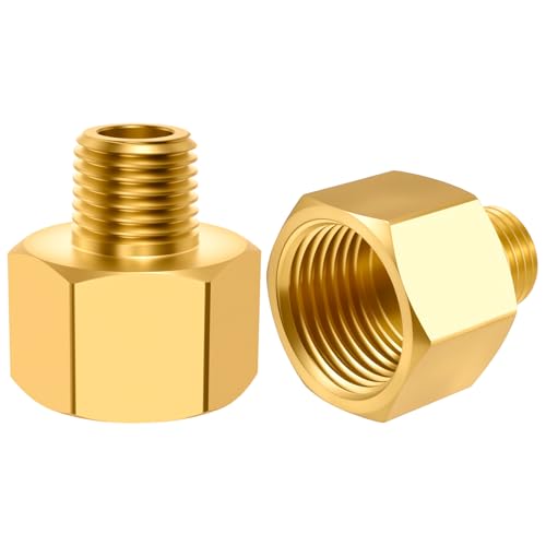 SDTC Tech 2-Pack Brass Pipe Fitting 1/4 NPT Thread Male to 1/2 Female