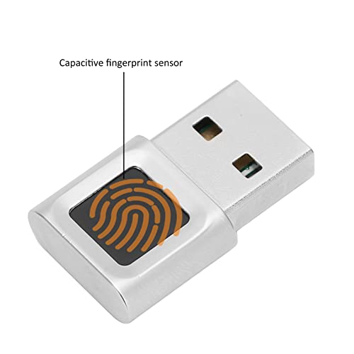 USB Fingerprint Reader, Portable Security Key Biometric Fingerprint Scanner for 10 11 32/64 Bits, 360 Degrees Touch Fast Matching
