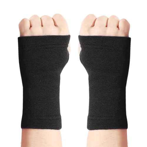 Palm Brace Wrist Support Sleeves (1 Pair), Everyday Use Wrist Brace, Compression Carpal Tunnel for Wrist Pain Relief, Fitness Gloves, Sports Glove, Wrist Brace for Men and Women (Black Large)