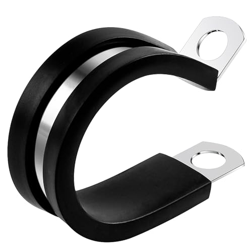 ELECFUN 3/4 Inch Stainless Steel Cable Clamps with Rubber Cushioning, Pack of 20