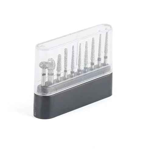 10pcs Diamond Burs FG Diamond Burs, 120 Grit, Medium, Compatible with Angle Grinder, Die Grinder, Flex Shaft Machine