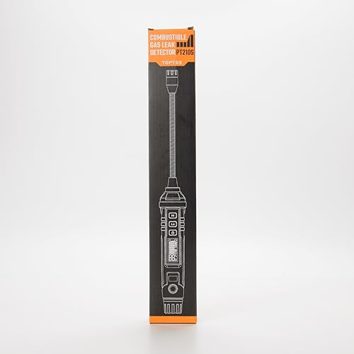 TopTes PT210S Gas Leak Detector, Natural Gas Detector with 4-inch Probe, Propane Leak Detector Locating Combustible Gases Like Natural Gas, Methane for Home, Measures%LEL (Incl. Batteries) - Orange